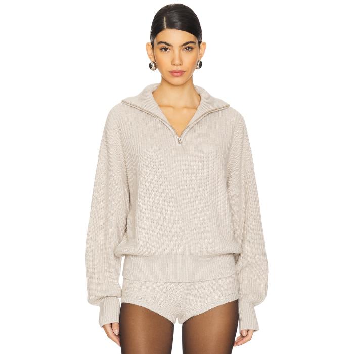 Lovers And Friends 【 Shivani Zip Sweater Women Beige 】 トレーナー レディースファッション トップス ニット セーター セーター レディース ベージュ