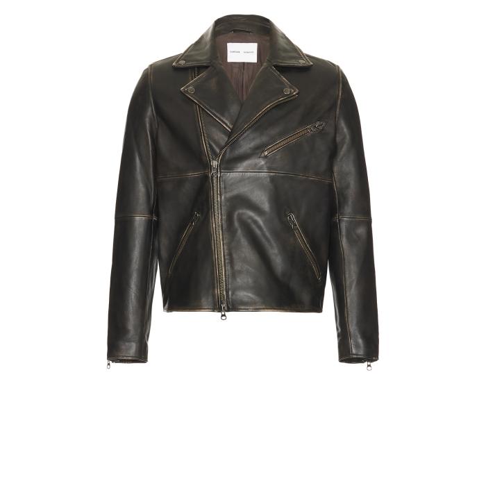 Samsoe Samsoe 【 Sacobain Biker Jacket Men Washed Brown 】 Jacket ジャケット メンズファッション コート ジャケット メンズ 茶色 ブラウン