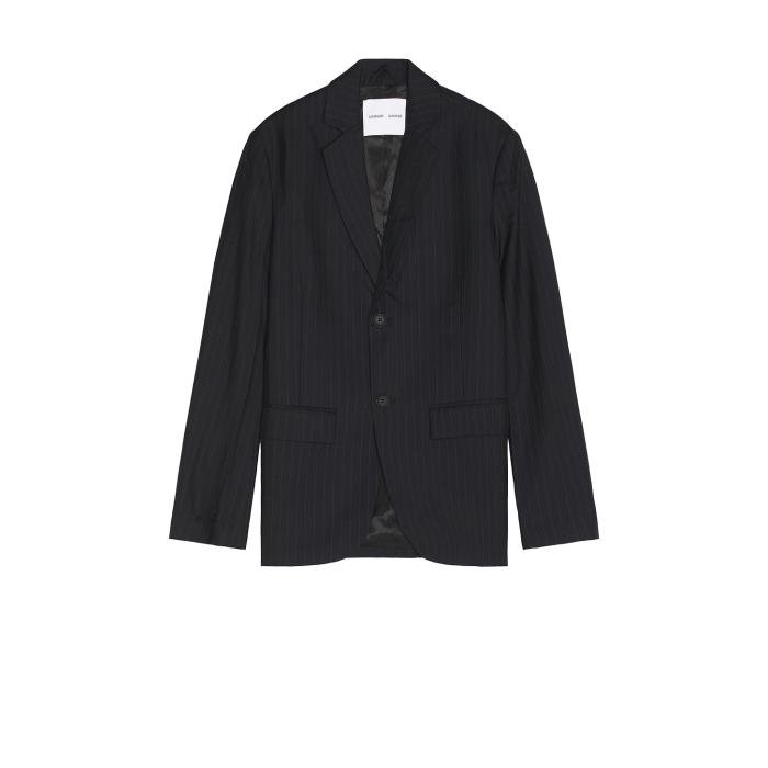 Samsoe Samsoe 【 Sacho Blazer Men Black Pinstripe 】 ブレイザー メンズファッション コート ジャケット メンズ 黒色 ブラック