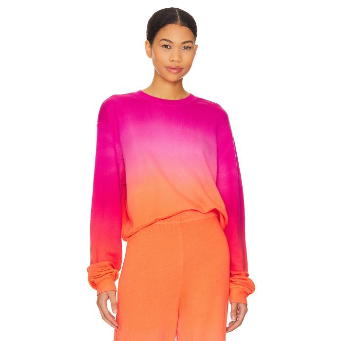 Michael Lauren 【 Exon Drop Shoulder Crop Pullover Sweatshirt Women Sunset Sorbet 】 Crop クロップ スウェット トレーナー レディースファッション トップス スウェット トレーナー レディース