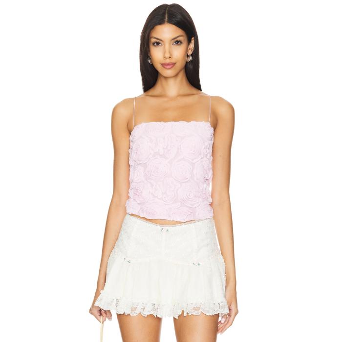 ショウミーユアムームー Show Me Your Mumu 【 Tanya Top Women Rosette Mesh Pink 】 レディースファッション トップス その他 レディース pink ピンク