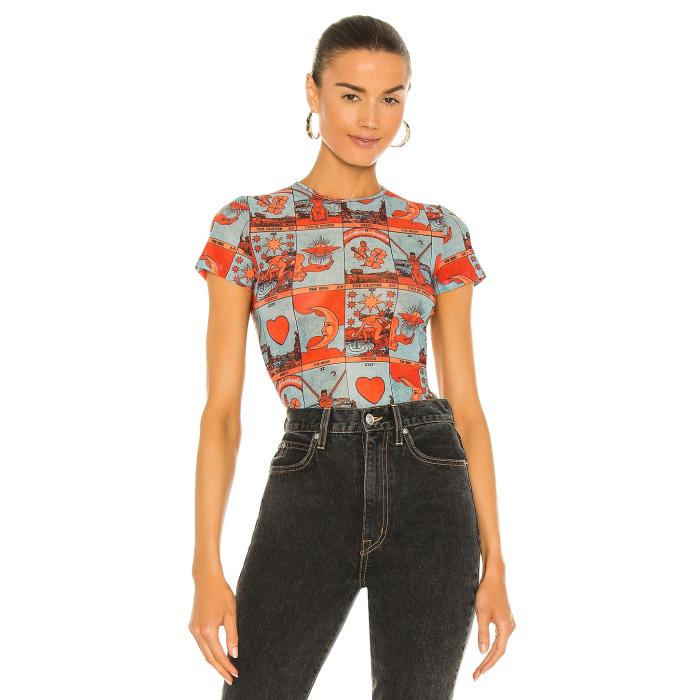 Miaou 【 Mini Tee Women Tarot Print 】 Tシャツ レディースファッション トップス Tシャツ カットソー レディース