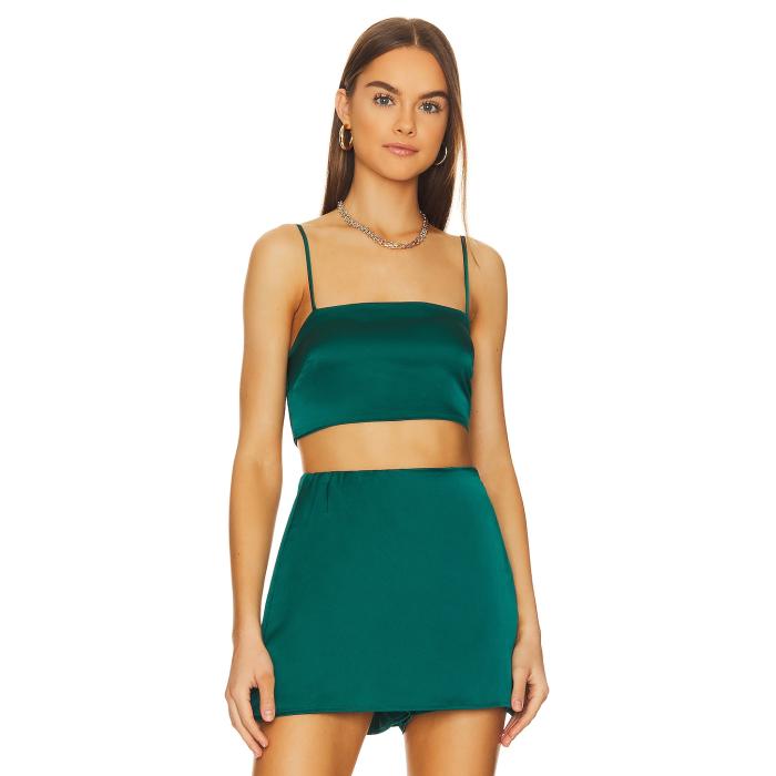 ショウミーユアムームー Show Me Your Mumu 【 Clurb Crop Top Women Emerald Beading 】 Crop クロップ レディースファッション トップス ベアトップ チューブトップ レディース