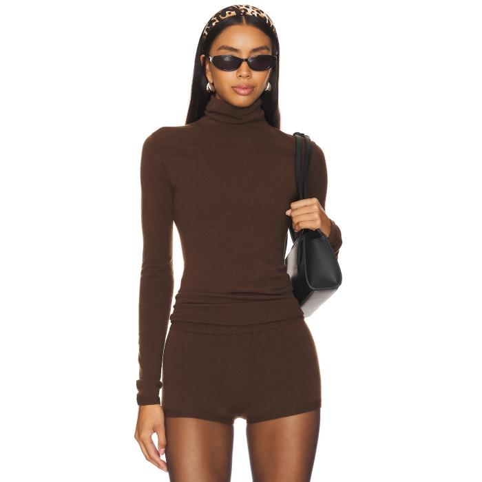 ウォルフォード Wolford 【 The Merino Long Sleeve Top Women Umber 】 Sleeve スリーブ レディース