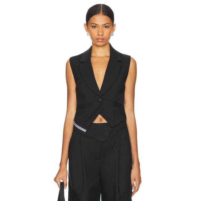 Nonchalant Label 【 Asher Vest Women Black 】 より良い レディース 黒いこと 黒いこと
