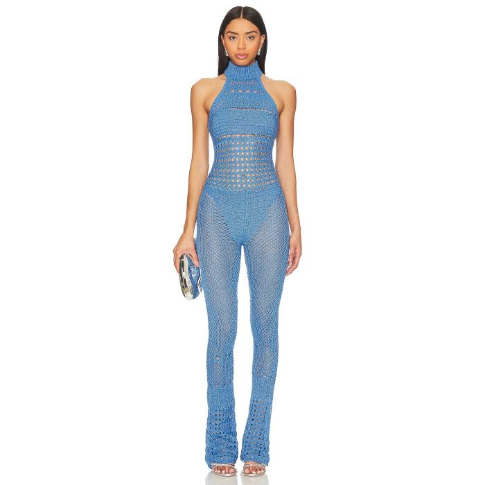 Retrofete 【 Kalena Jumpsuit Women Tropical Blue 】 飛び降りる背広 レディース 青み 青色
