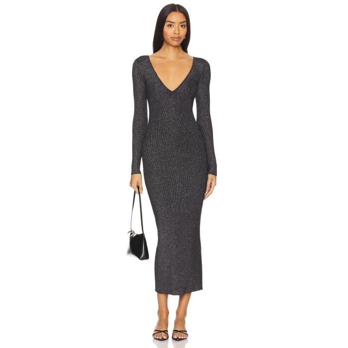 Lblc The Label 【 Felicity Dress Women Black & Silver Shimmer 】 ドレス レディースファッション ドレス レディース 黒色 ブラック Silver 銀色・シルバー