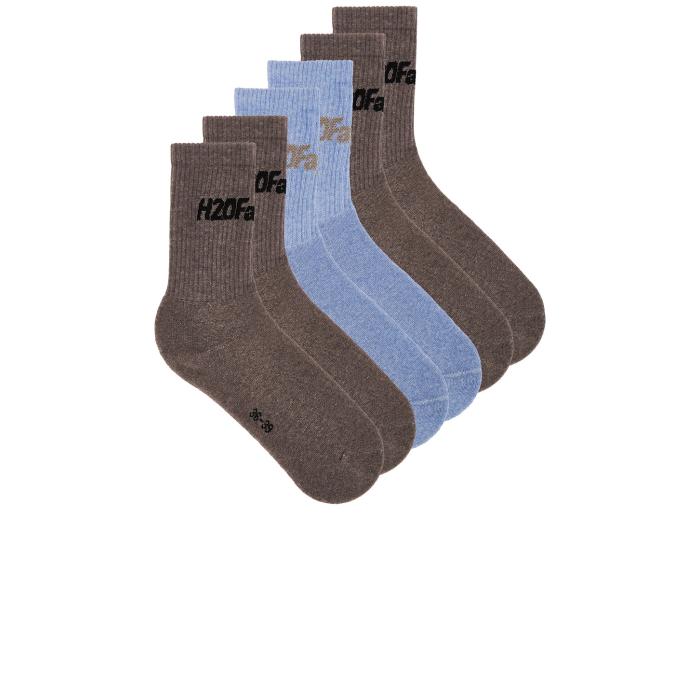 H2Ofagerholt 【 Suck Socks 3-Pack Women Brown & Light Blue 】 ソックス・靴下 3個入 インナー 下着 ナイトウェア レディース 靴下 レッグウェア 靴下 レディース 茶色 ブラウン 青色 ブルー