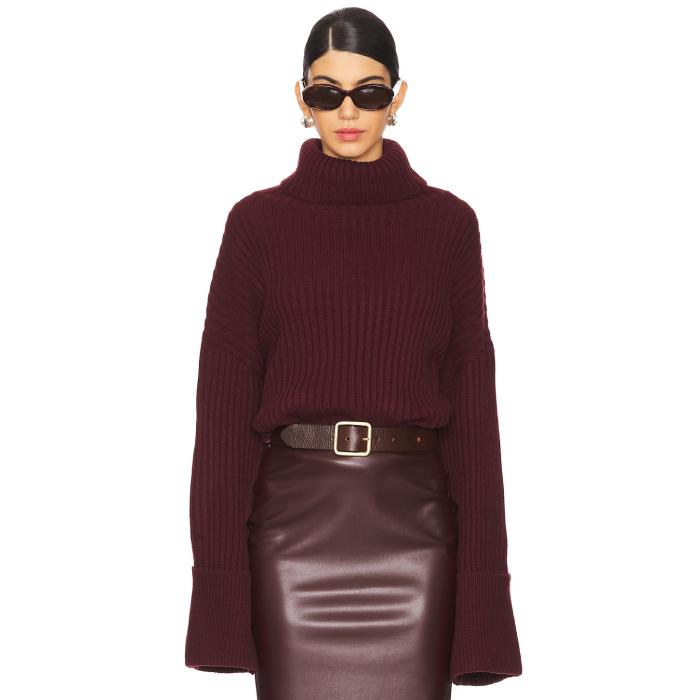 Lblc The Label 【 Liam Sweater Women Burgundy 】 トレーナー レディースファッション トップス ニット セーター セーター レディース ワイン色・バーガンディー