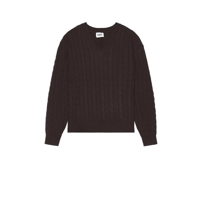 Krost 【 Cable Knit V-Neck Sweater Men Demitasse 】 ニット Vネック トレーナー メンズファッション トップス ニット セーター メンズ