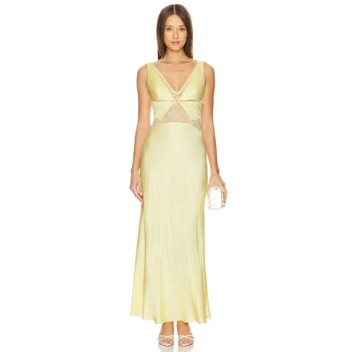 Bec + Bridge 【 Juliette V Neck Maxi Dress Women Butter Yellow 】 お召しもの レディース yellow 黄味がかった・黄み レディースファッション-ドレス