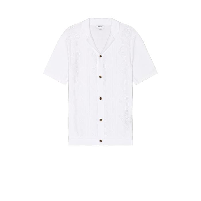 リース Reiss 【 Fortune Shirt Men Fortune White 】 メンズファッション トップス カジュアルシャツ メンズ 白色 ホワイト