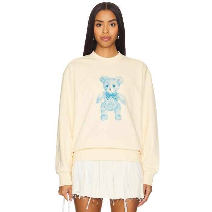 Yuhan Wang 【 Teddy Sweatshirt Women Ivory 】 スウェット トレーナー レディースファッション トップス スウェット トレーナー レディース アイボリー