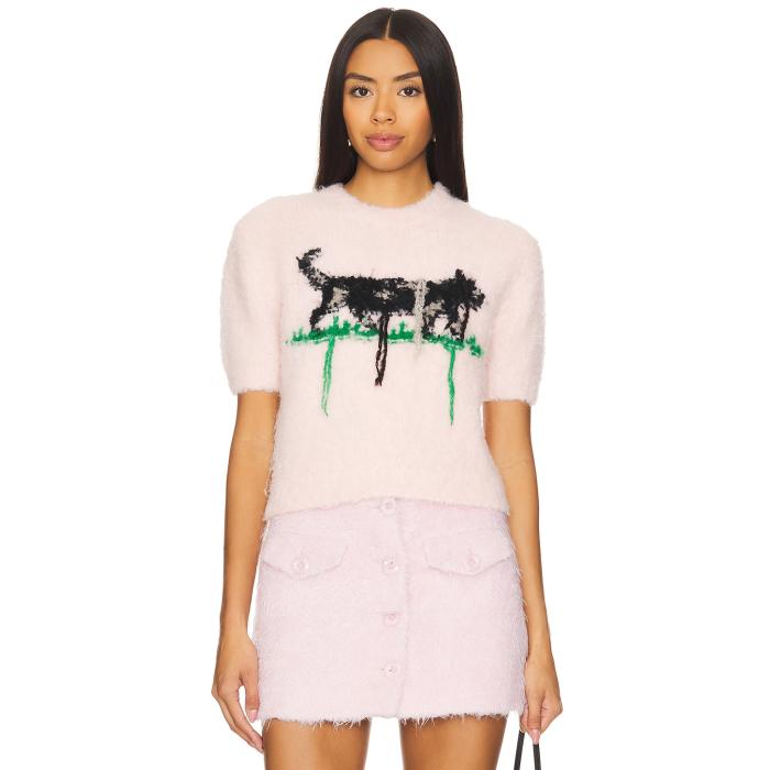 Yuhan Wang 【 Cat Intarsia Top Women Pink 】 レディースファッション トップス ニット セーター その他 レディース pink ピンク