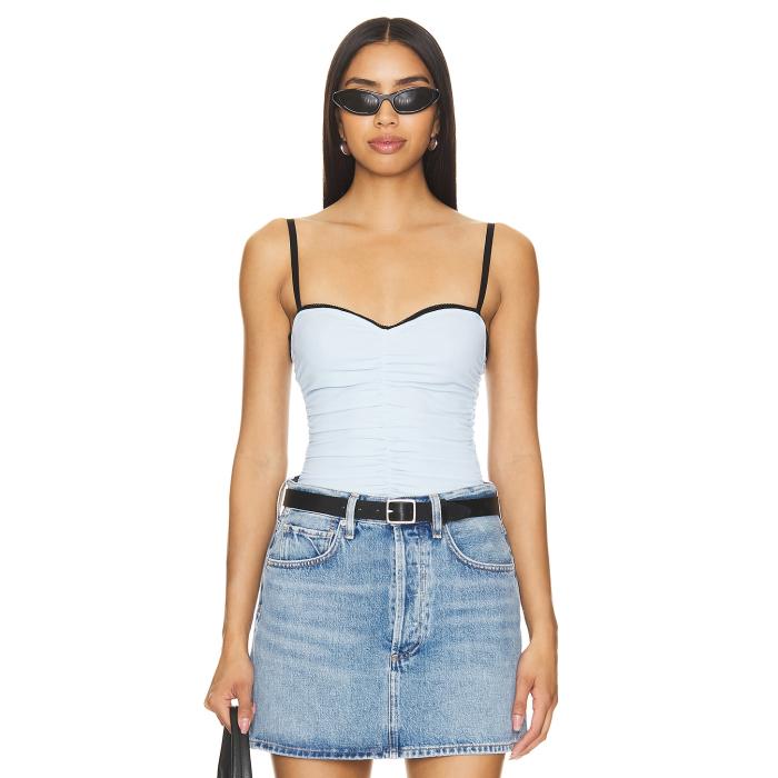 Miaou 【 Renzo Tube Top Women Baby Blue 】 レンゾ レディース 青碧 青碧