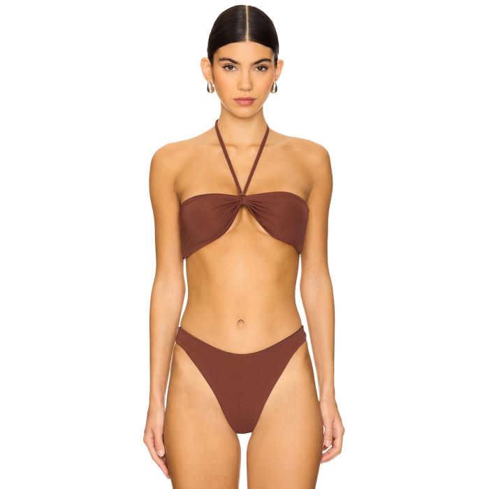 Bond Eye 【 Ida Reversible Tie Back Bandeau Women Black & Arabica 】 リバーシブル ネクタイ レディースファッション 水着 レディース 黒色 ブラック