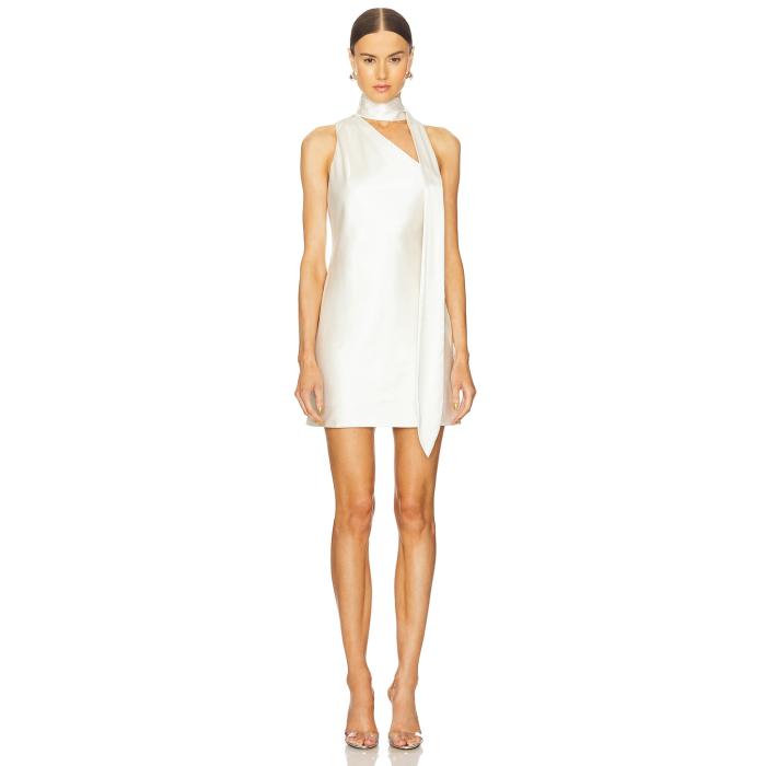 Line & Dot 【 Gloss Scarf Mini Dress Women Ivory 】 スカーフ ドレス レディース アイボリー｜スニケス
