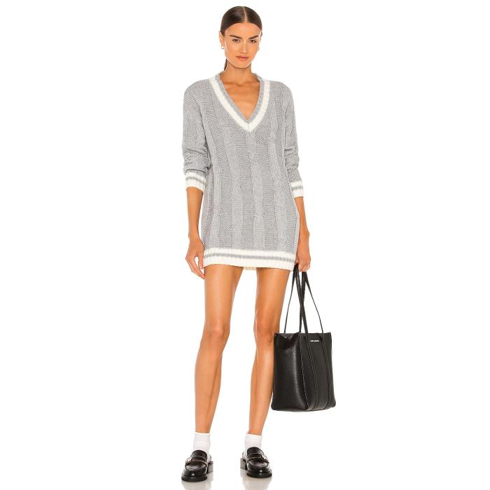 Superdown 【 Shawnie Varsity Sweater Dress Women Grey 】 調教師 お召しもの レディース 薄墨色 薄墨色