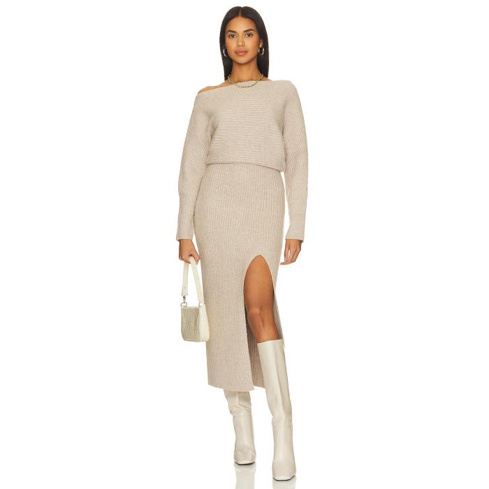 Line & Dot 【 Alta Sweater Dress Women Oatmeal 】 トレーナー ドレス レディースファッション ドレス レディース
