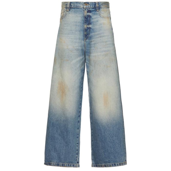 Boiler Room 【 Printed 5 Pocket Jeans Men Worn Blue 】 ジーンズ メンズファッション ズボン パンツ メンズ 青色 ブルー