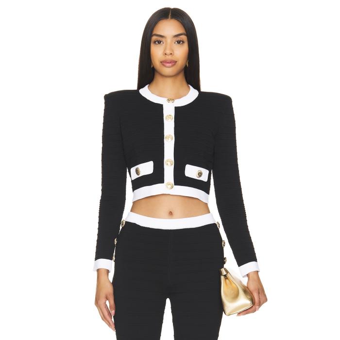 Retrofete 【 Moore Jacket Women Black & White 】 Jacket ジャケット レディースファッション トップス カーディガン ボレロ レディース 黒色 ブラック 白色 ホワイト