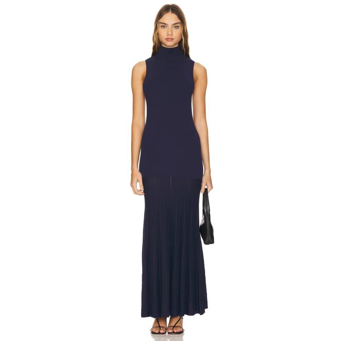 Line & Dot 【 Paulina Maxi Sweater Dress Women Navy 】 トレーナー ドレス レディースファッション ドレス レディース 紺色 ネイビー