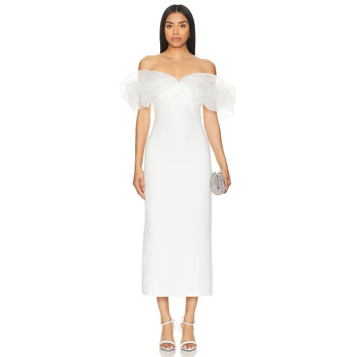 Line \u0026 Dot 【 Starlet Midi Dress Women Ivory 】 お召しもの レディース 象牙色 ドレス-レディースファッション