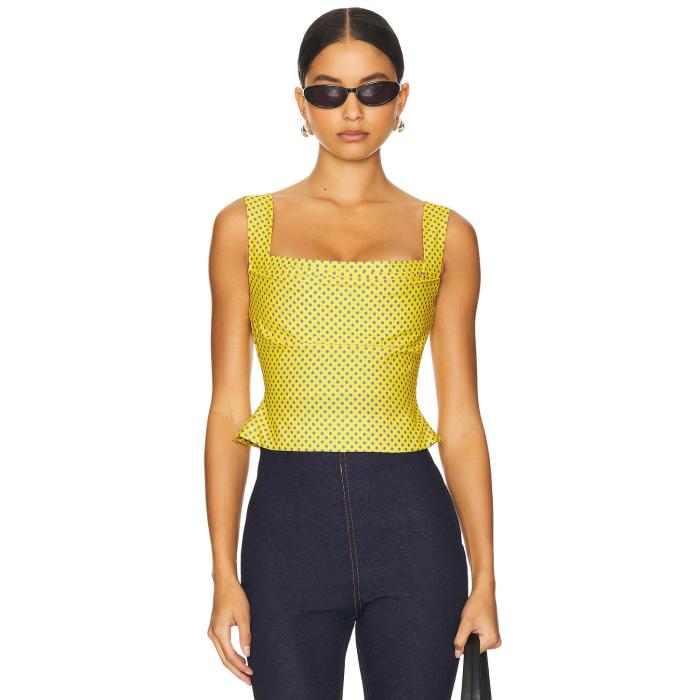 Miaou 【 Imogene Corset Women Yellow Polka Dot 】 レディース yellow 黄味がかった・黄色
