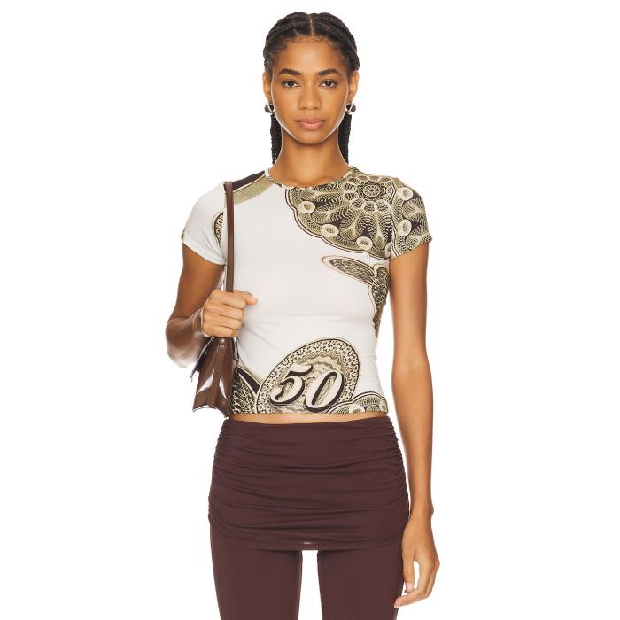 Miaou 【 Mini Tee Women Fortune Print 】 Tシャツ レディースファッション トップス Tシャツ カットソー レディース