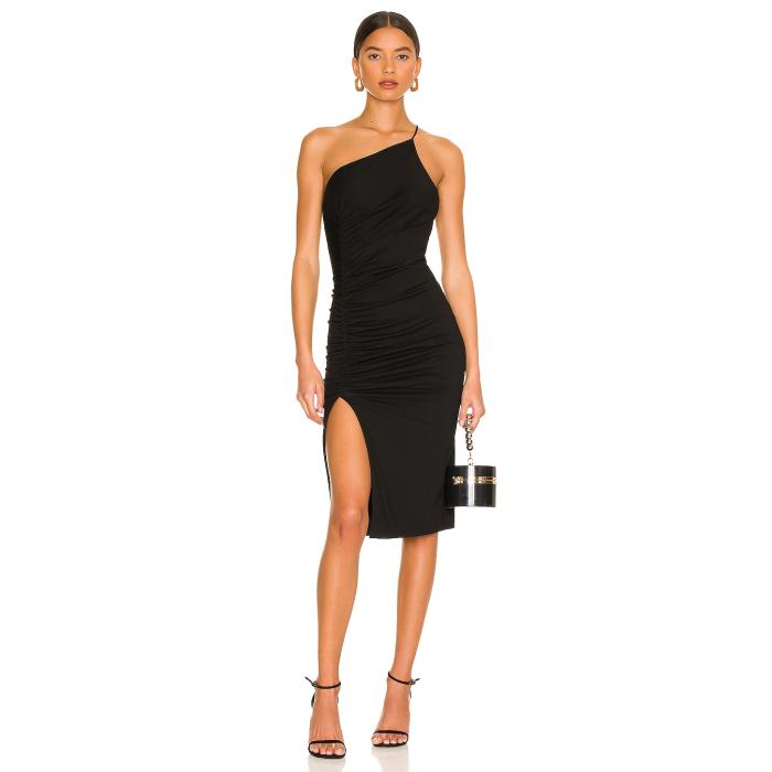 Superdown 【 Brynn Ruched Midi Dress Women Black 】 お召しもの レディース 黒いこと 黒いこと