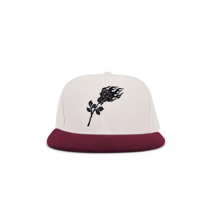 Civil Regime 【 Flaming Rose Fitted Cap Men Butter & Maroon 】 Rose ローズ キャップ 帽子 バッグ 小物 ブランド雑貨 帽子 メンズ帽子 キャップ メンズ マルーン