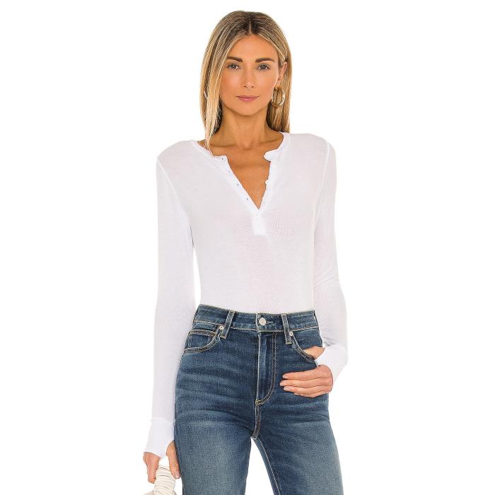 Michael Lauren 【 Vance Long Sleeve Henley Women White 】 Sleeve スリーブ ヘンリー レディース 白色 ホワイト｜スニケス