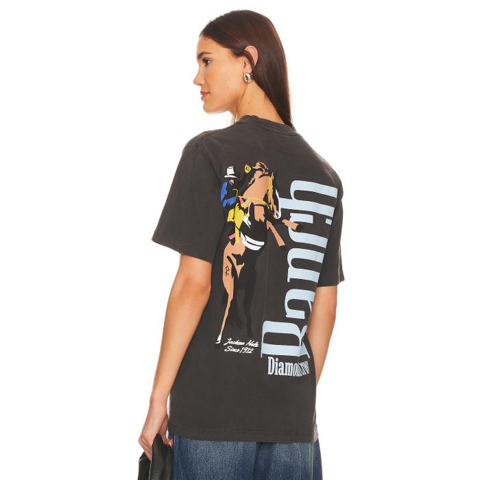 Diamond Cross Ranch 【 Spooked Tee Unisex Washed Black 】 Tシャツ レディースファッション トップス Tシャツ カットソー ユニセックス 黒色 ブラック