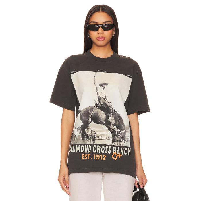 Diamond Cross Ranch 【 Saddle Tee Women Black 】 Tシャツ レディースファッション トップス Tシャツ カットソー レディース 黒色 ブラック