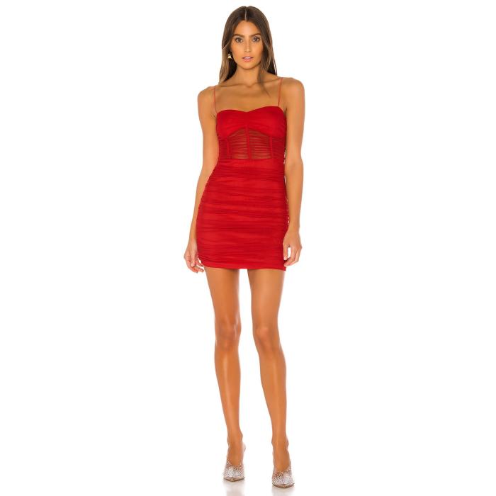 Superdown 【 Kambella Ruched Mini Dress Women Red 】 ドレス レディースファッション ドレス レディース Red 赤・レッド
