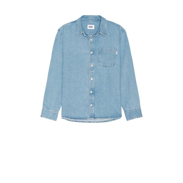 Krost 【 Denim Button Up Shirt Men Medium Wash 】 デニム メンズファッション トップス カジュアルシャツ メンズ 23,927円