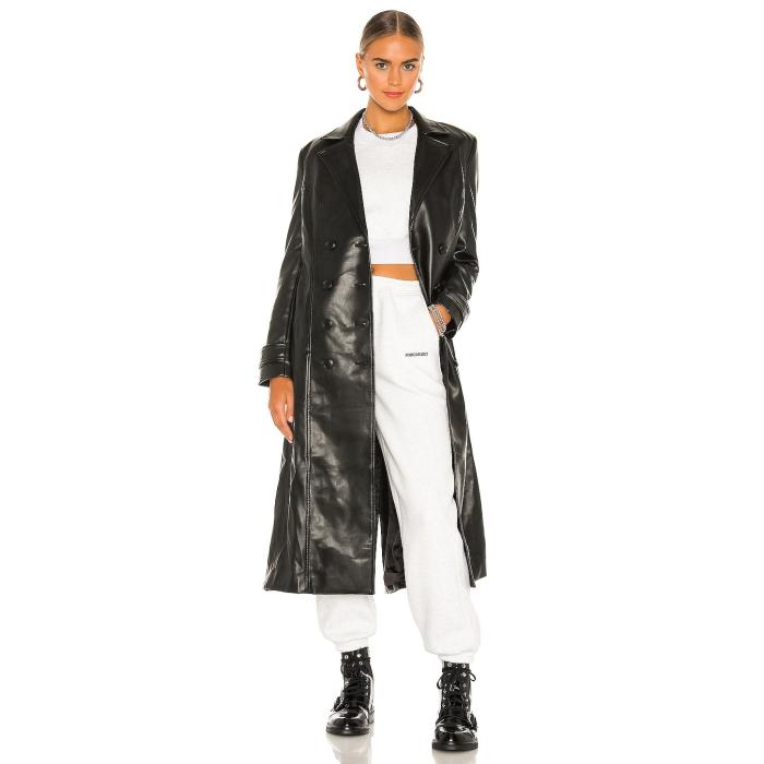 バルドット Bardot 【 Faux Leather Trench Coat Women Black 】 レザー レディース 黒色 ブラック｜スニケス