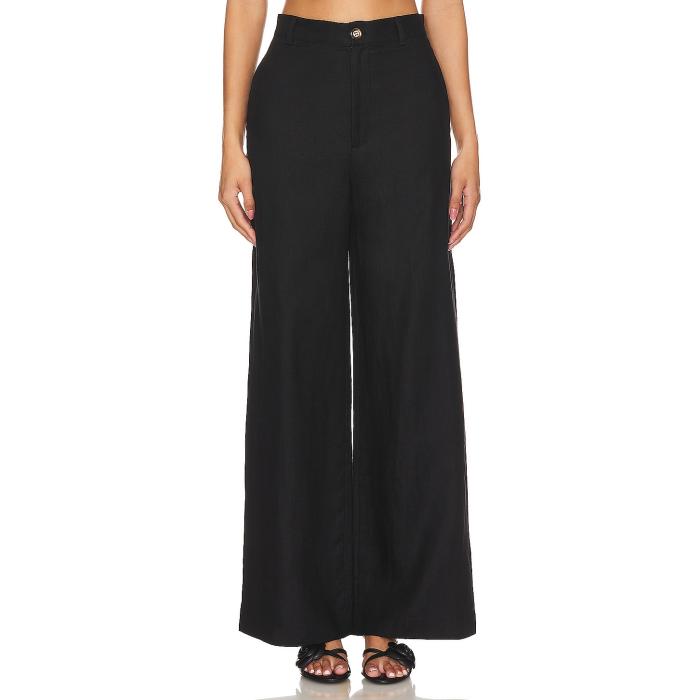 バル点点 Bardot 【 Enya Linen Pant Women Black 】 ズボン下 レディース 黒いこと 黒いこと