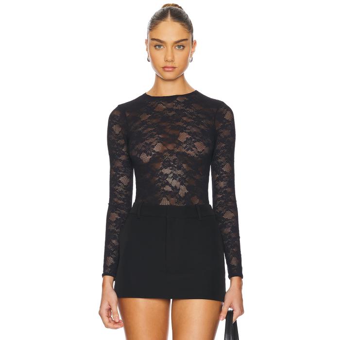 フルールドゥマル Fleur Du Mal 【 Le Stretch Long Sleeve Bodysuit Women Black 】 Sleeve スリーブ ボディースーツ レディースファッション トップス その他 レディース 黒色 ブラック