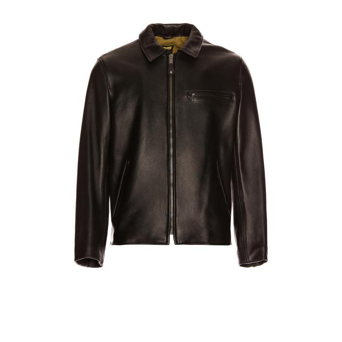 ショット Schott 【 Collar Lamb Leather Jacket Men Black 】 レザー Jacket ジャケット メンズファッション コート ジャケット メンズ 黒色 ブラック