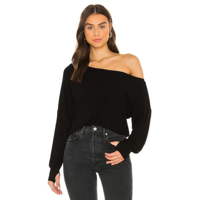 Michael Lauren 【 Kristopher Open Shoulder Top Women Black 】 レディースファッション トップス その他 レディース 黒色 ブラック