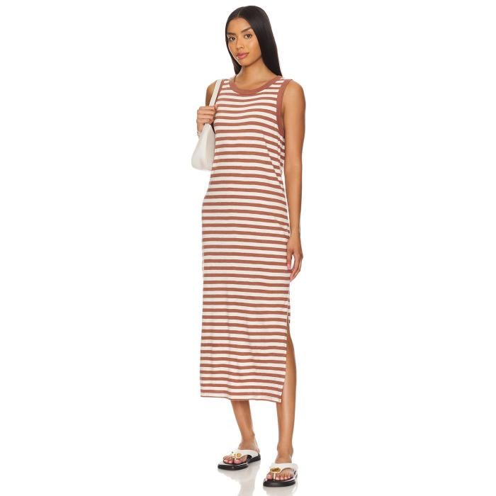 サンクチュアリー Sanctuary 【 Midi Dress Women Washed Clay & Birch Stripe 】 ミディドレス レディースファッション ドレス レディース Stripe ストライプ