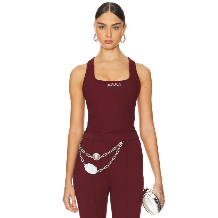 Area 【 Nameplate Racerback Tank Top Women Burgundy 】 タンクトップ レディースファッション トップス タンクトップ レディース ワイン色・バーガンディー