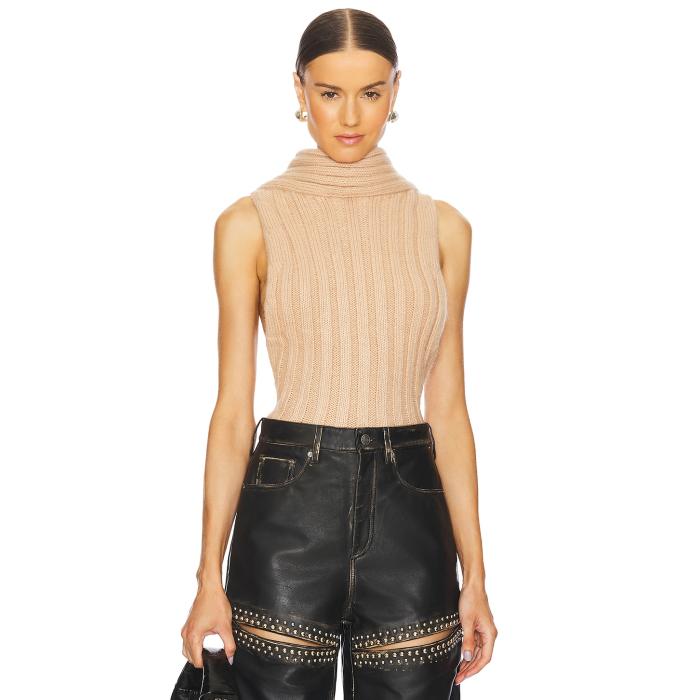 Area 【 Sleeveless Twisted Top Women Light Beige 】 Sleeveless ノン衣袂 レディース ベージュ