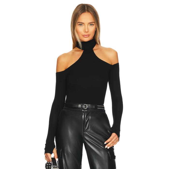 Michael Lauren 【 Levon Mock Neck Top Women Black 】 レディースファッション トップス その他 レディース 黒色 ブラック
