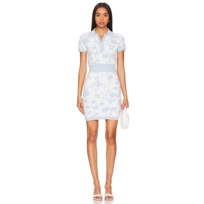 アマンダアプリチャード Amanda Uprichard 【 Penelope Dress Women White & Baby Blue 】 ドレス レディースファッション ドレス レディース 白色 ホワイト 青色 ブルー 40,950円