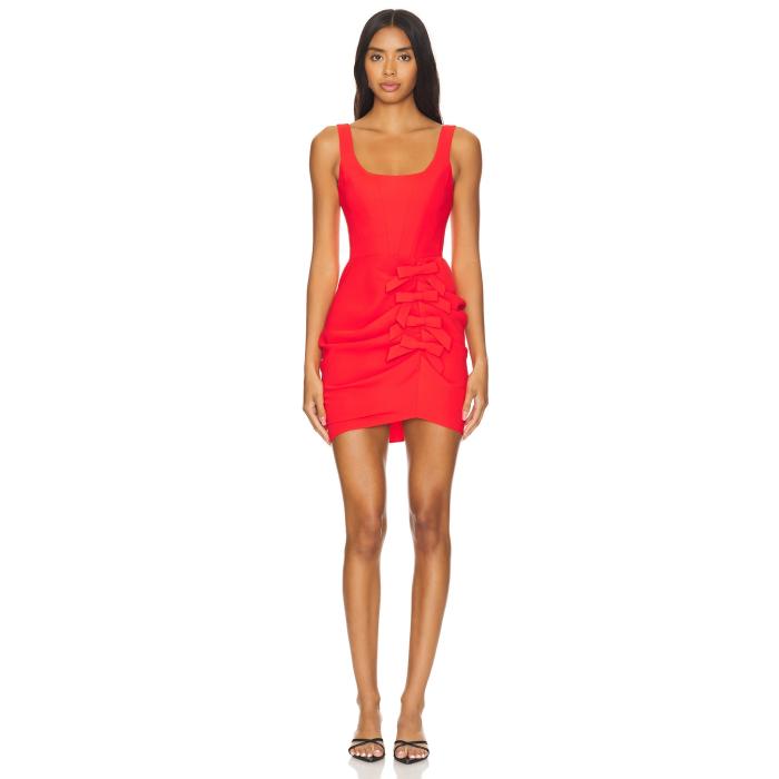 アマンダアプリチャード Amanda Uprichard 【 Fiorella Dress Women Crimson 】 ドレス レディースファッション ドレス レディース クリムゾン