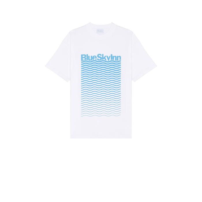 Blue Sky Inn 【 Waves T-Shirt Men White 】 Tシャツ メンズファッション トップス Tシャツ カットソー メンズ 白色 ホワイト