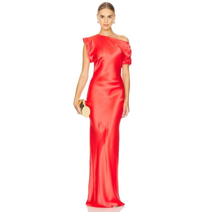 アマンダアプリチャード Amanda Uprichard 【 Elroy Maxi Dress Women Crimson 】 ドレス レディースファッション ドレス レディース クリムゾン