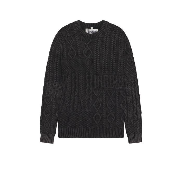 ショット Schott 【 Stonewash Patchwork Sweater Men Charcoal 】 トレーナー メンズファッション トップス ニット セーター メンズ チャコール
